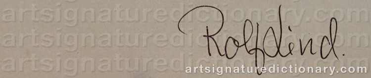 Authentic signature by Rolf LIND on  artwork