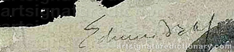 Authentic signature by Edward Brian SEAGO on Painting/Watercolour artwork