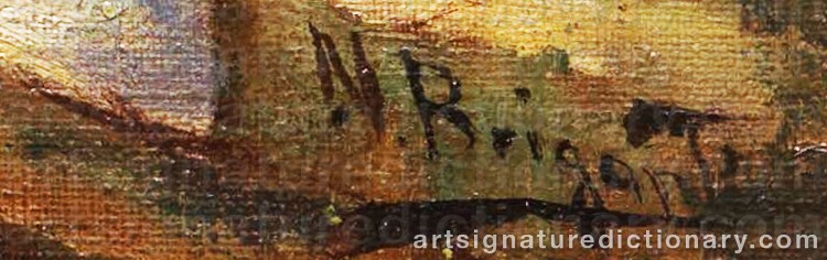 Authentic signature by Nicholas BRIGANTI on artwork