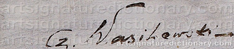 Authentic signature by Czeslaw WASILEWSKI on artwork