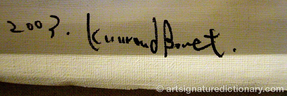 Authentic signature by Toru KUWAKUBO on  artwork