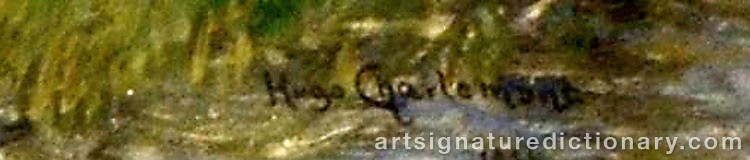 Authentic signature by Hugo CHARLEMONT on  artwork