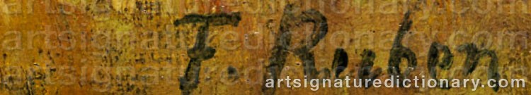 Authentic signature by Franz Leo RUBEN on artwork