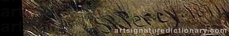 Authentic signature by Sidney Richard PERCY on  artwork