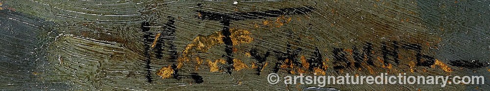 Authentic signature by Mikhail Markelovich GUZHAVIN on artwork