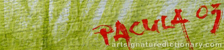 Authentic signature by Pacula KAZIMIERZ on artwork