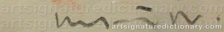 Authentic signature by Kehnet NIELSEN on artwork