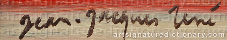 Authentic signature by Jean-Jacques RENÉ on artwork