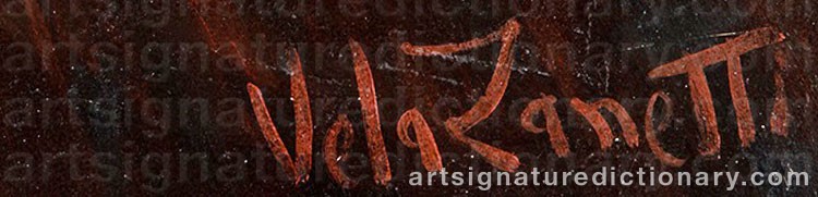 Authentic signature by José VELA ZANETTI on  artwork