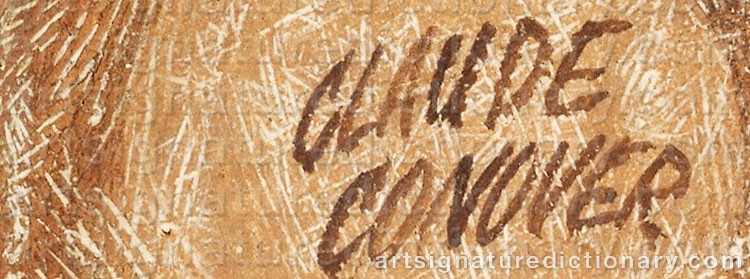 Authentic signature by Claude CONOVER on  artwork
