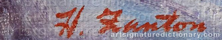 Authentic signature by Harry Vitalis ZANTON on Painting/Watercolour artwork