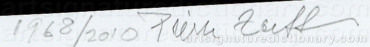 Authentic signature by Pierre ZOETTERMAN on  artwork