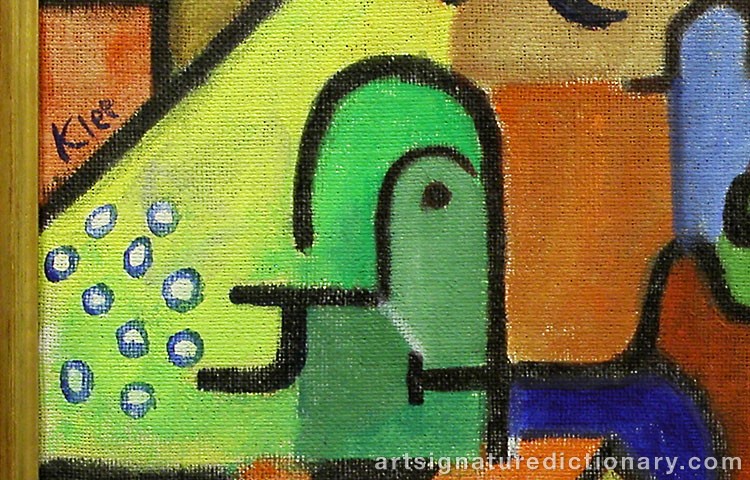 Close-up details showing Paul KLEE signature forgery characteristics