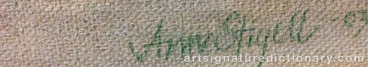 Authentic signature by Ann STIGELL on  artwork