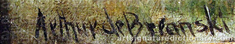 Authentic signature by Arthur De BREANSKI on  artwork