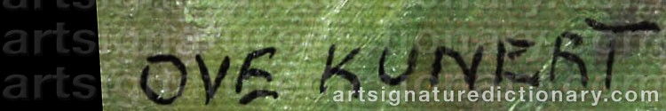 Authentic signature by Ove KUNERT on  artwork