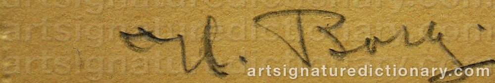 Authentic signature by Hilma BORG on  artwork