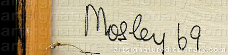 Authentic signature by Tom MOSLEY on  artwork