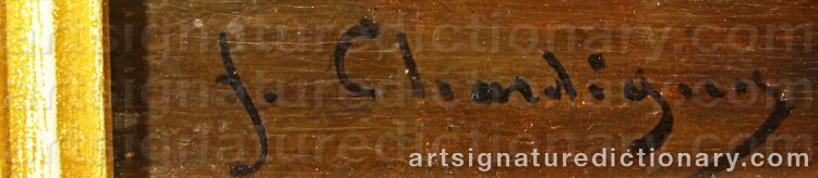 Authentic signature by Jules CHARDIGNY on  artwork