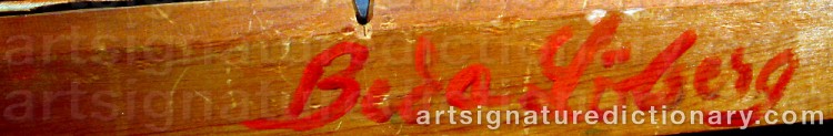 Authentic signature by Beda LÖBERG on artwork