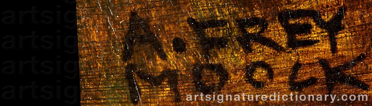 Authentic signature by Adolf FREY-MOOCK on  artwork