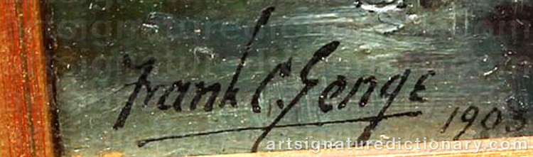 Authentic signature by Frank C. SONGE on Painting/Watercolour artwork