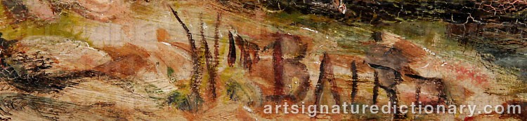 Authentic signature by William Baptiste BAIRD on artwork