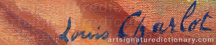 Authentic signature by Louis CHARLOT on Painting/Watercolour artwork