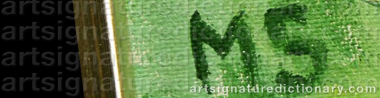 Authentic signature by Maja SJÖBERG on  artwork