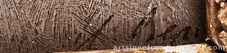 Authentic signature by Ilia Jevgeninitch VERCHININ on  artwork