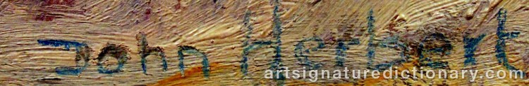 Authentic signature by John HERBERT on artwork