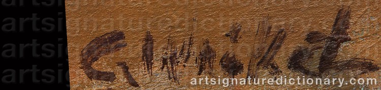 Authentic signature by Gertrud WRÅKE-LINDQVIST on Painting/Watercolour artwork