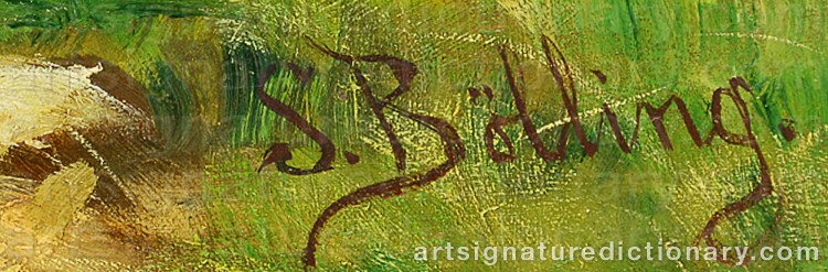 Authentic signature by Sigrid BØLLING on Painting/Watercolour artwork