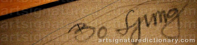 Authentic signature by Bo LJUNG on  artwork