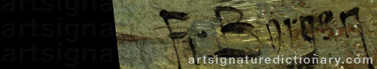 Authentic signature by Fredrik BORGEN on  artwork