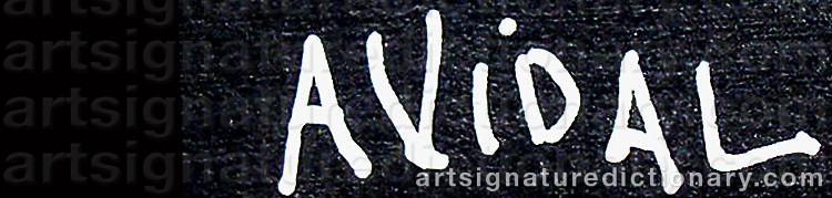 Authentic signature by Antonio VIDAL on  artwork