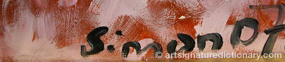 Authentic signature by Gabor SIMON on artwork