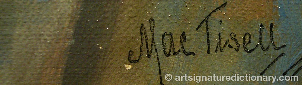 Authentic signature by Martin August Christian ‘Mac’ TISELL on  artwork