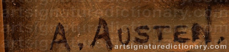 Authentic signature by Alexander AUSTEN on  artwork