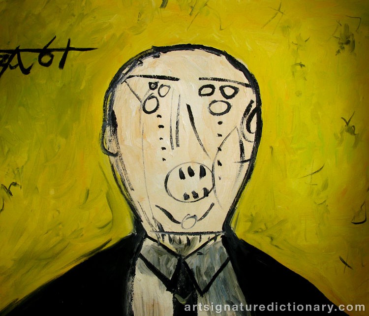 Close-up details showing Francis Newton SOUZA signature forgery characteristics