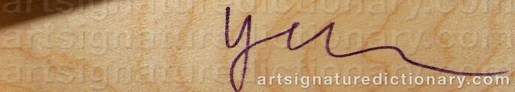 Authentic signature by Ylva CEDER on  artwork