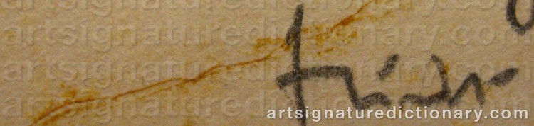 Authentic signature by Endre SZIRAKI on artwork