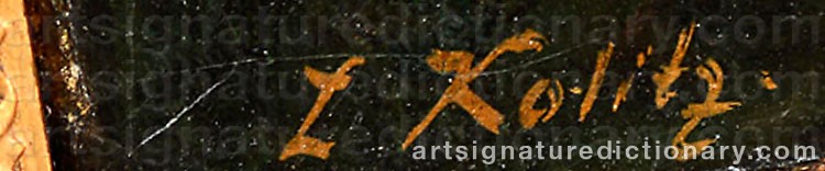 Authentic signature by Louis KOLITZ on  artwork