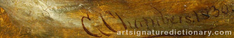 Authentic signature by George The Elder CHAMBERS on  artwork