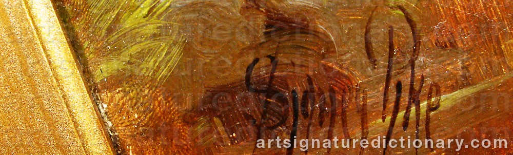 Authentic signature by Sidney PIKE on  artwork