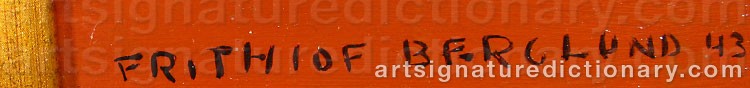Signature by Frithiof BERGLUND