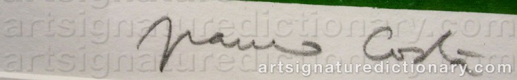 Authentic signature by Franco COSTA on  artwork