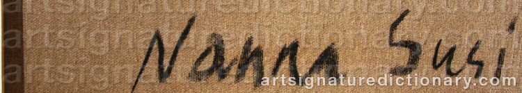 Authentic signature by Nanna SUSI on Painting/Watercolour artwork