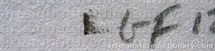 Authentic signature by Gunnar FRÖSSÉN on  artwork