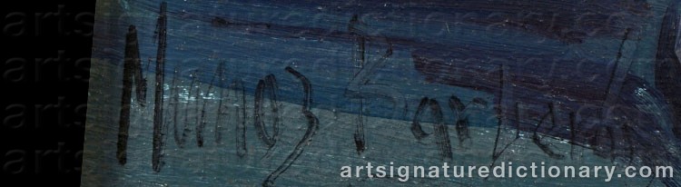 Authentic signature by Manuel MONUOZ BARBERAN on  artwork